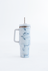 WHITE MARBLE TUMBLER BOTTLE