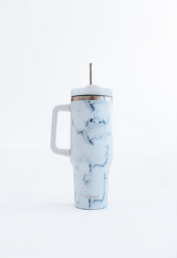 WHITE MARBLE TUMBLER BOTTLE