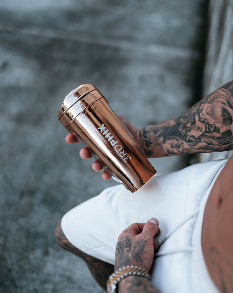 CHROME ROSE GOLD FITNESS BOTTLE FLIP LID